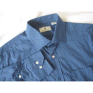 Southern Pines Oxford Shirt Geometric Preppy Button Academic Ivy Sz M (MT964)
